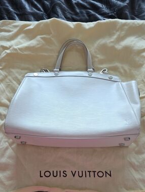 Louis Vuitton White Epi Leather Satchel Tote